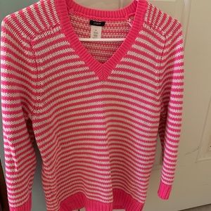Pretty pink striped J crew sweater🌸